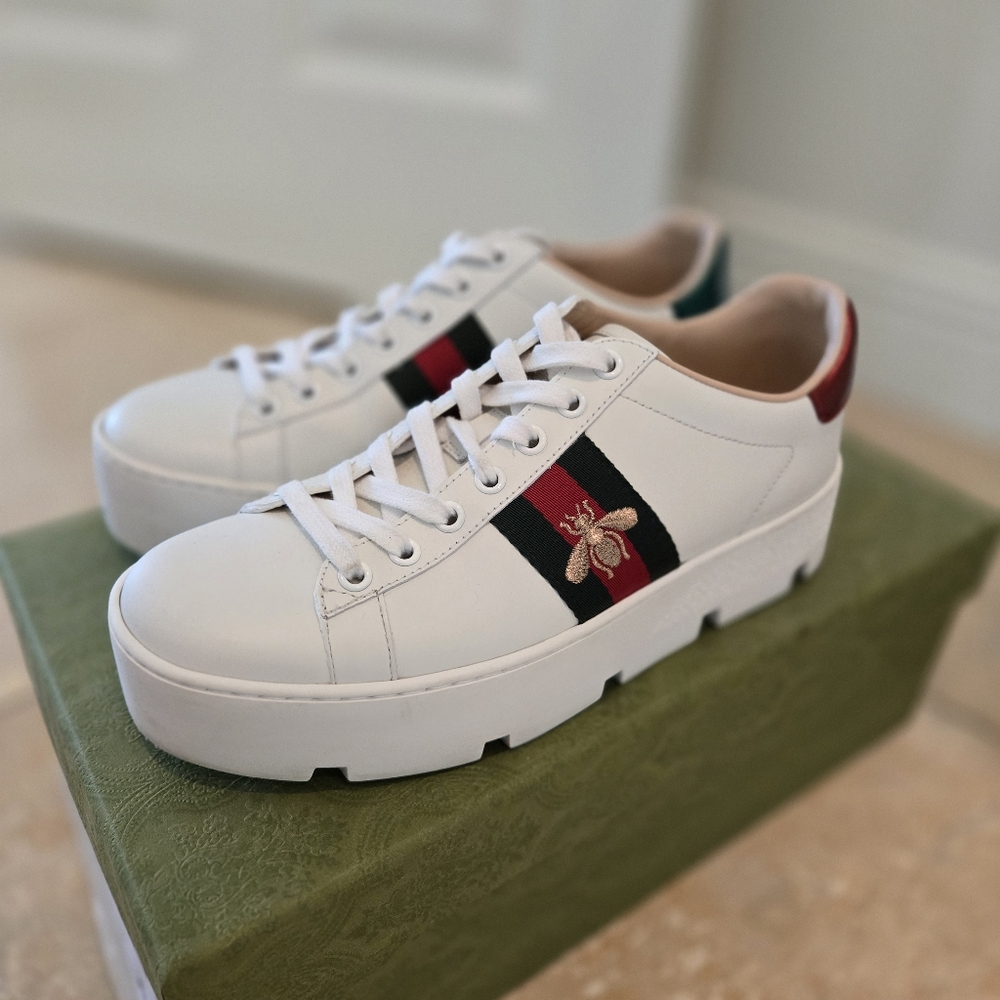 Gucci Ace Platform Bee Sneakers